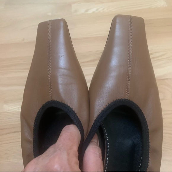 NIB PROENZA SCHOULER Kristie Ballet Flat Brown Square Toe Minimalist Neutral 41 - Picture 8 of 16